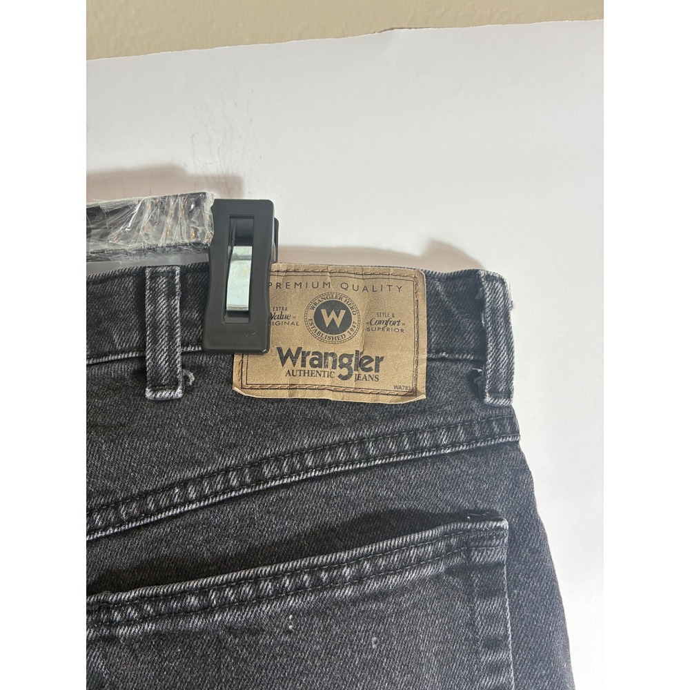 Wrangler Authentic Jeans Mens 36x32 Black Regular Fit Straight Leg Denim 855SHCB - Picture 5 of 8